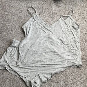 Gray sleep set tank and shorts